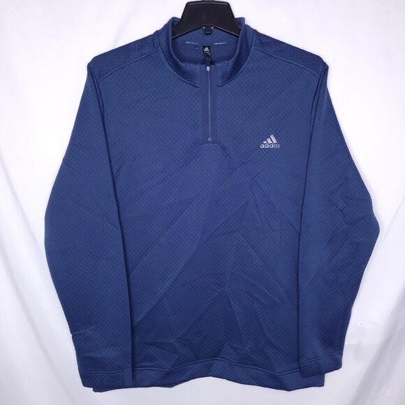 Adidas Jacket Mens XL Navy 1/4 Zip Performance Primegreen - Picture 1 of 11